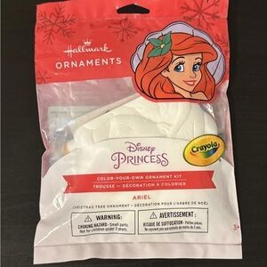 Disney Princess Little Mermaid Ariel Hallmark Color Your Own Christmas Ornament